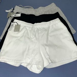 Aritzia Fleece Sweatshorts- White